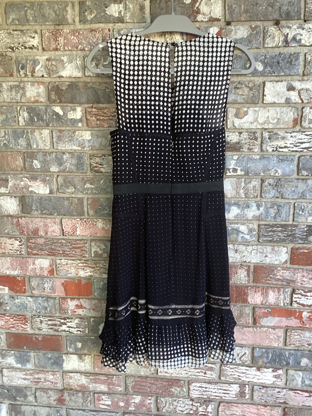 Betsey Johnson Black & White Polka Dot Tiered Skirt